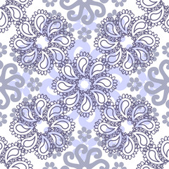 Fototapeta na wymiar Hand drawn flower seamless pattern