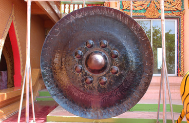 big gong in the temple used in religion ceremony