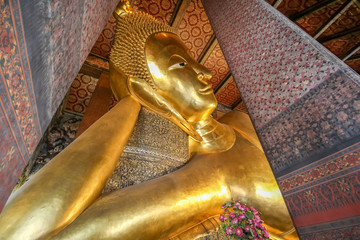 Magnificent big buddha statue at Wat Pho (Temple), Bangkok, Thailand