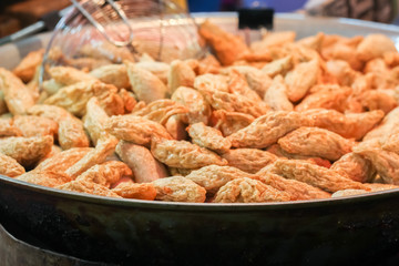 fired rugby fish ball/ fish ball in maket, Bangkok,Thailand