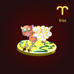 Aries zodiac sign as a beautiful cat