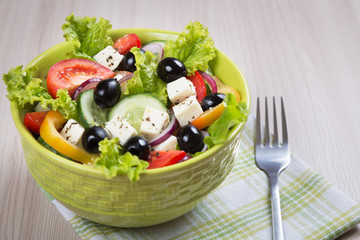 Greek salad with fresh vegetables