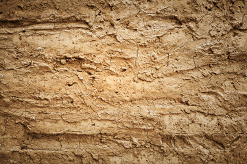 Texture of soil wall of home soil