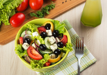 Greek salad with fresh vegetables
