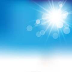 Obraz premium Blauer Hintergrund Himmel und Sonne