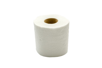 Toilet paper roll isolated on white background