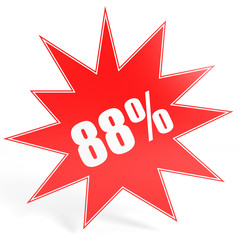 Discount 88 percent off. 3D illustration.