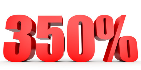 Discount 350 percent off. 3D illustration.