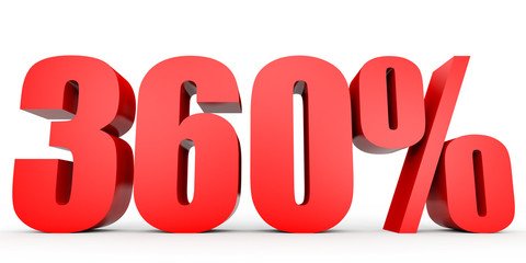 Discount 360 percent off. 3D illustration.