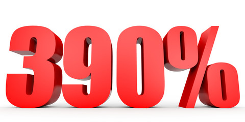 Discount 390 percent off. 3D illustration.