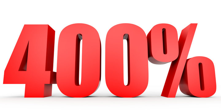 Discount 400 percent off. 3D illustration.