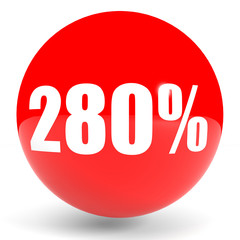 Discount 280 percent off. 3D illustration.