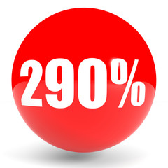 Discount 290 percent off. 3D illustration.