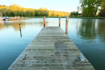 Obraz premium Marina on Lake Cayuga