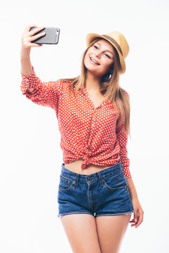 Selfie, Beautiful girl taken pictures of her self