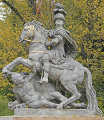 King John III Sobieski monument in Lazienki Park, Warsaw - obrazy, fototapety, plakaty