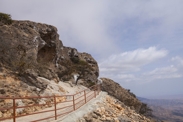 Highest point Jabal Samhan in Dhofar mountains near Mirbat, Oman.