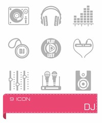 Vector DJ icon set