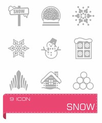 Naklejka premium Vector Snow icon set