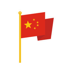 China flag icon, flat icon eps10