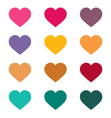 Set of vector hearts