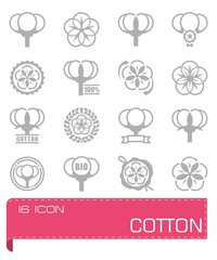 Vector Cotton icon set