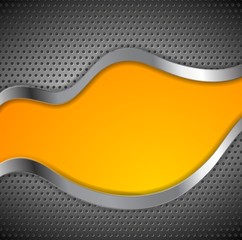 Abstract metallic vector corporate wavy design