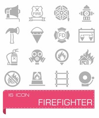 Vector Firefighter icon set