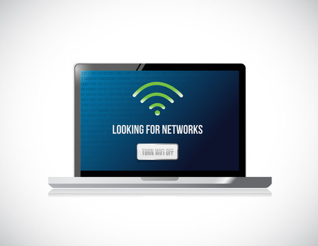 tablet looking for networks message sign concept