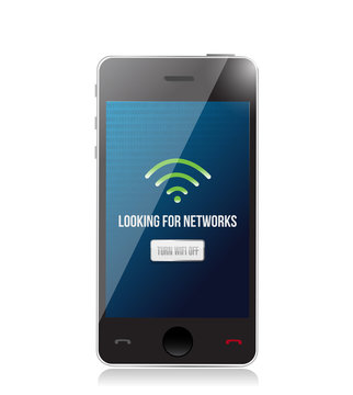 phone looking for networks message sign concept
