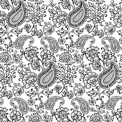 Paisley - seamless ethnic pattern. Floral oriental ethnic background. Arabic and indian tribal ornament. Ornamental motives of the paintings of oriental fabric patterns.