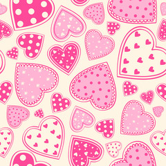 pink hearts seamless background