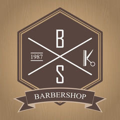 Logo for barbershop, hair salon. Barbershop sign. Vector Illustration