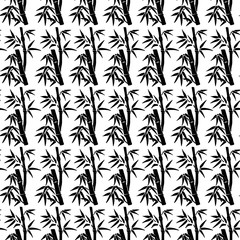 Naklejka na ściany i meble china calligraphy bamboo seamless pattern on black and white col