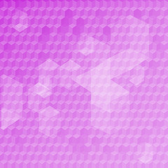 Digital hexagon pixel mosaic, bright, pink, purple, glamour color abstract vector background