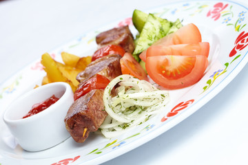 kebab with vegetables