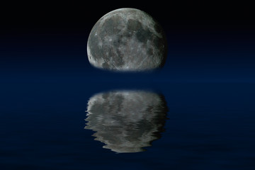 Half-moon and shadows. Elements of the furnished by NASA.
