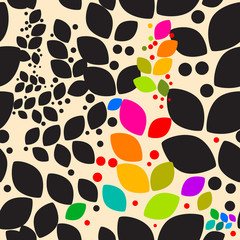 Abstract Leaves Seamless pattern