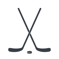 Crossed Ice Hockey sticks isolated on white