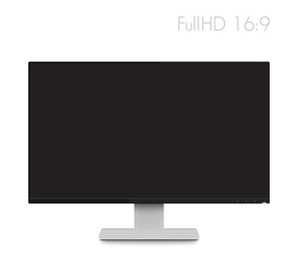 monitor mockup, modern realistic computer display with wide screen and thin frames