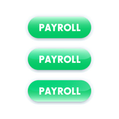 Payroll button for web design, green on white
