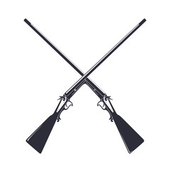 Vintage hunting rifles on white