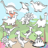 Download "Vector Collection of Cute Cartoon Dinosaurs and a Volcano" Stockfotos und lizenzfreie Vektoren ...