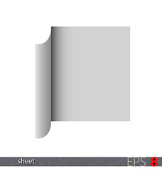 Folded paper sheet with empty pages, for your text or graphic. Vector illustration, variant No. 1.