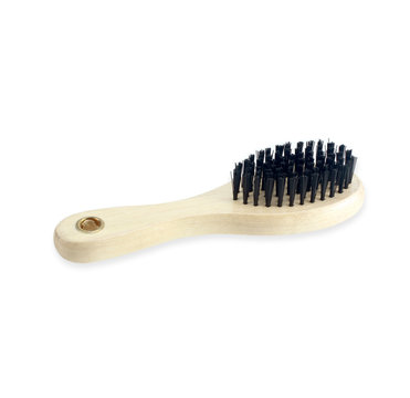 Comb wooden handle on a white background