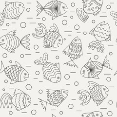 seamless pattern with sea fish