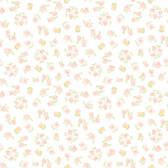 watercolor flowers cute seamless pattern. vector illustration. can be used for textile or wrapping paper