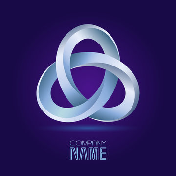 Vector symbol in the form of weaving abstract triangle. The symbol of the trinity, and infinity loop stability. It can be used as a design element for the design of corporate identity.