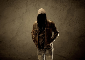 Undercover hooded stranger in the dark