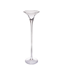 Clear glass vase isolated on a white background